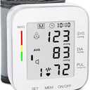 MMIZOO Wrist Blood Pressure Monitor Large LCD Display BP Machine Adjustable Cuff 5.317.68 inch Automatic 99x2 Sets Memory with Carrying Case for Home Use (White)