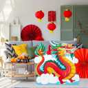 Geelin 47" Chinese New Year Dragon Cardboard Cutout Stand up 2026 Lunar New Year Party Decoration Life Size Photo Booth Props for Chinese Spring Festival Decorations