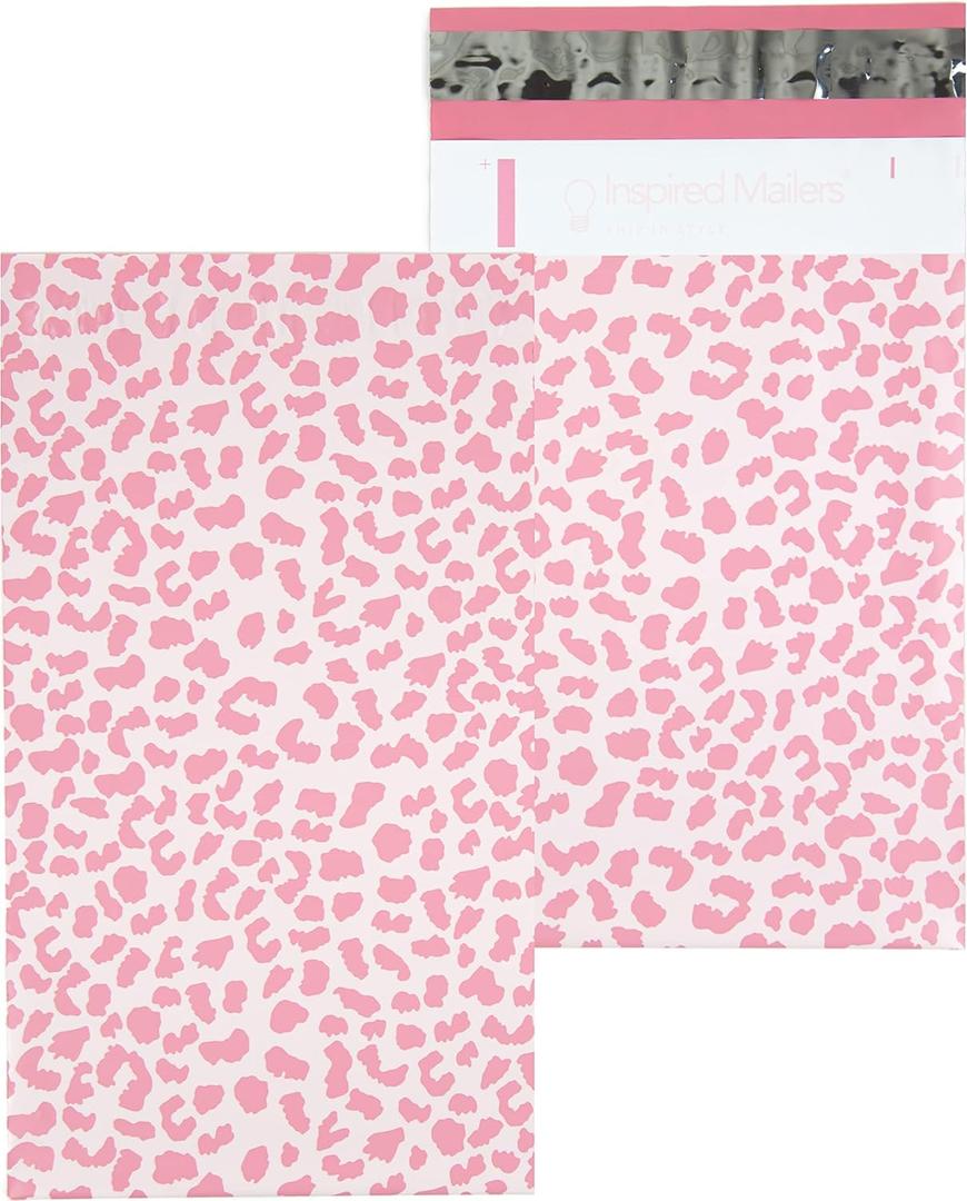 Inspired Mailers - Poly Mailers 6x9-100 Pack - Rose Gold Cheetah Mailers - Small Shipping Bags - Polymailers 6x9 - Small Package Bags - 6x9 Mailing Bags for Shipping