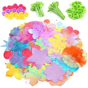 LansinLife DIY Flower Making Arts and Crafts Toys, Arts & Crafts Birthday Gift for Kids Ages 4-9, Handmade Creative Flower Market Kit for 4-6-8+Year Old Girl (Accessories Kit)