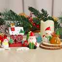 2 x Lulu Home 24 Pcs Christmas Decorative Crafts Kit, Resin Miniature Snowman Tree Snowflakes Gift Box Santa Figurines & House Ornaments for Snow Globes DIY Xmas Accessories