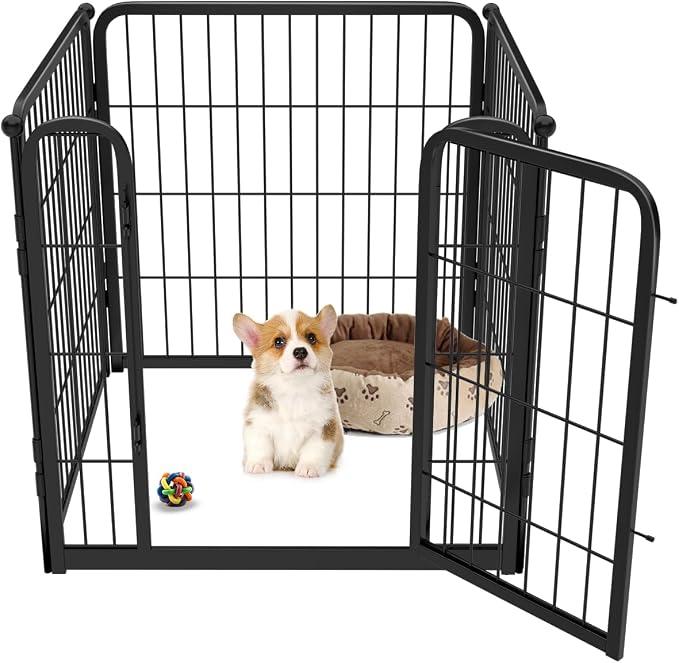 FXW Homeplus Indoor Dog Playpen, 24" H, 4 Panels, for Puppies & Small Dogs
Stress-free play, Heavy-duty, Semi-open design, Easy setup, Threshold-free gate, Expandable, Patented