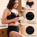 BAMBOO COOL Women's Underwear Ladies Brief Seamless Panties Moisture Wicking Stretchy Full Coverage (Black, M)