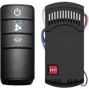 Universal Hampton Bay Ceiling Fan Remote Control Kit, Compatible with Hunter, Harbor Breeze, Hampton Bay, Home Decorators, 3-Speed & Light Dimmer, Wall Holder Mount Included