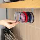 ELYPRO - Tumbler Lid Organizer, Under-Cabinet Cup Lid Holder for Stanley, Yeti, Hydro Flask, Self-Adhesive Under-Cabinet Mount, Kitchen Cabinets and Countertops Organization, Steel (Drink Lids)