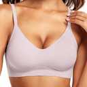 Vertvie Womens Seamless Bra No Underwire Comfort Push Up Bras Buttery Soft Wireless Bralette Full Coverage Sport Everyday Bra (Medium, Pink)
