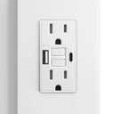 SURAIELEC 15 Amp GFCI Outlet with USB-C & USB-A Ports, GFCI Combo USB Outlet, 5V/4.8A Total Output, Tamper-Resistant Receptacle with USB Ports, Screwless Wall Plate, ETL Listed, White, 1-Pack