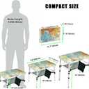 Small Folding Camping Table, 2ft Portable Picnic Table Aluminum 24" x 16" Folding Table, 3 Adjustable Heights Portable Lightweight Table Dining Table for RV, Picnic, Beach (Sunflower)