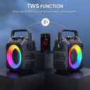 Karaoke Machine, Portable Bluetooth Speaker with 2 Wireless Microphones for Adults & Kids with Lights, Karaoke Microphone with PA System Supports USB/TF/REC/FM/AUX for Home Party Home System Packages