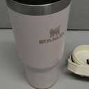 Stanley IceFlow Flip Straw Tumbler with Handle | Twist On Lid and Flip Up Straw | Leak Resistant Water Bottle | Insulated Stainless Steel | BPA-Free (30 Ounces, Rose Quartz)