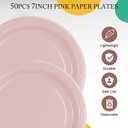 CENLBJ 150 Pcs Pink Paper Plates and Napkins and Forks,50 Guest Disposable Party Supplies Include Plates Napkins Plastic Forks for Baby Shower,Birthday,Bridal,Wedding