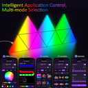 LED Triangle Light Panels - 8Pack RGB Wall Light Remote & App Control Multicolor Effects Music Sync DIY Smart Panel Modular Gaming Light for Music for Room Bar Decor Gaming Setup