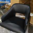 Signature Design by Ashley 25" Tallenger Modern Upholstered Swivel Counter Height Barstool, Set of 2, Black & Dark Brown