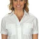 Women's Aviator Shirt, Short Sleeve by Van Heusen, Size Medium 