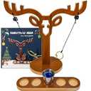 Large Ring Toss Game for Adults Kids，Hook and Shoot Leaders, Christmas Deer Ring toss Styling,2 Players Handmade Wooden Swings Fastpaced Interactive Family Outdoors