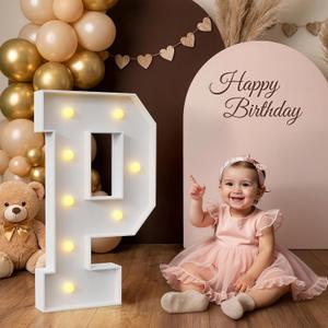 2.3FT Light up Letters, Large Marquee Letters P, 2.3 Feet Tall Big Sign P with Warm White Light for PROM Birthday Wedding Proposal Engagement Graduation Party Backdrop Decorations