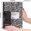 12 Pack - EPI Marble Hardcover Wide Ruled Composition Notebook | 200 Pages (100 Sheets), 9.75 x 7.5 in, Sturdy Sewn Binding | School, Office, Journaling, Notes