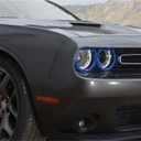 Voodonala for Challenger Headlight Headlamp Lampshade Accents Enhancements Cover Bezels Ring Cover Trim for 2015-2025 Dodge Challenger Exterior Accessories ABS 4PCS Blue