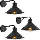 3 Pack Outdoor Wall Lights Wall Mount for House Front Porch Wall Light Fixtures Matte Black Farmhouse Wall Sconce, Classic Barn Lights Outdoor & Indoor-E26 Socket