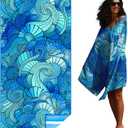 Thin Lightweight Microfiber Beach Towel Sand Free Quick Dry Absorbent Compact Towels for Swimming Pool Camping Beach Accessories Large Easy Pack Travel Things for Vacation Essentials Adult Gift (32x71 inch, Waves Tie Dye)