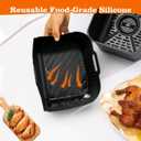 Air Fryer Silicone Liners for Ninja DZ071-3.5qt x2 + 7qt x1- Basket Replacement, Reusable, Dishwasher Safe, BPA Free- Black