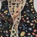 SweatyRocks Women's Floral Embroidered Tie Front Crop Vest Tops Boho Country Concert Cowgirl Western Outfits (Medium, Black)