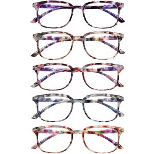 5 Pack Reading Glasses Blue Light Blocking for Women,Computer Readers with Spring Hinge
