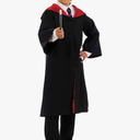 fun shack Kids Wizard Robe Cloak, Black Wizard Costume for Halloween, Kids Robe Outfit for Dress Up and Parties, Size XL