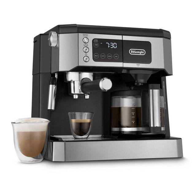 De'Longhi All-In-One Combination Coffee and Espresso Machine COM530M: 10-Cup, 15 Bars, Digital Timer, Black(missing Lid To Coffee Pot)