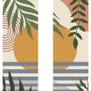 AHANDMAKER Pack of 2 Sunset Landscape Tapestry, Boho Leaves Modern Plant Vertical Long Aesthetic Tapestry, Doorway Curtain Tassel Wall Hanging for Bedroom Living Room, 13 x 51 Inch
