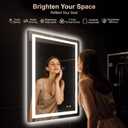 Delma LED Bathroom Mirror with Lights, 32x24 Vanity Mirror for Bathroom Wall, Anti-Fog, Dimmable, Front Lit & Backlit, Memory Function, Shatterproof Tempered Glass, 3 Color Modes(Horizontal/Vertical)