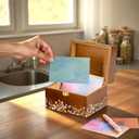Valentine's Day Gifts for her, 3 * 5 Solid Wood Index Card Organizer Friendship Bracelet Box with Transparent Acrylic Top Cover Gift for Christmas & New Year Comes with 100 Guide Cards