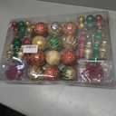 92ct Christmas Tree Decoration Set - Shatterproof Christmas Baubles with Strings for Wreath, Garland & Party Decoration, Red-Green