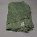 Puncuntex Flannel Fleece Throw Blanket Sage Green 50"60",Super Soft Plush Cozy Blanket with Square Grid Design Luxury for Couch Sofa Chair