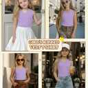 LessonZoo Girls' Tank Tops Sleeveless Shirts, Taro Purple, 13-14 Years