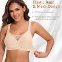 WirelessBrasfor Women Seamless Mesh Push Up No Underwire Plus Size Soft Comfortable Sleep Everyday Brattlets with Extender(Nude,M) (M)
