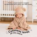 KeaBabies 2-Pack Hooded Baby Towels for Newborn - 35x35 Soft & Absorbent Viscose From Bamboo Baby Bath Towels with Hood for Infant, Toddler, Kids, Boys Girls, Newborn Bath Essentials (Almond, Regular)