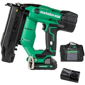 Metabo HPT 18V MultiVolt Brushless Compact Cordless Brad Nailer Kit, 18 Gauge Nailer with Power Tool 2.0Ah Lithium Ion Battery, Drives 5/8" to 2" Brad Nails, NT1850DFT