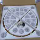 24 Inch Gold Crystal Wagon Wheel Chandelier, Modern Farmhouse Round 24-Lights Pendant Lighting Fixture, for High Ceilings Living Room, Bedroom, Foyer