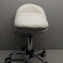 White Rolling Stool Chair with Wheel Perfect for Home Work SPA Massage Height-Adjustable and Cost-Effective Swivel Stool with Low Back