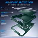 Magnetic for iPhone 17 Pro Case, Heavy Duty Protection, 23ft Military-Grade Drop Protection, Compatible with MagSafe, Tough Non-Slip, Matte Surface Phone case for iphone 17 Pro 6.3", Dark Green