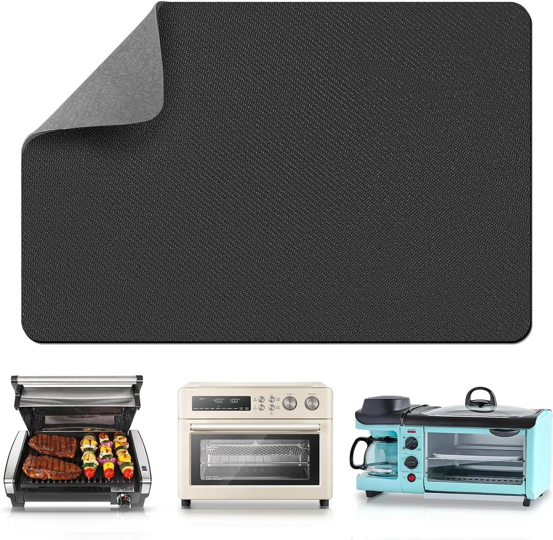 LOPNUR 20"x16" X-Large Appliance Slider, Appliance Sliders for Kitchen Appliances, 360 Rotating Sliding Tray for Coffee Maker, Heat Resistant Mat Cut to Fit Stand Mixer Air Fryer Microwave, Gray