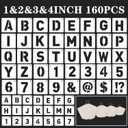 160Pcs Letter Stencils Set for Painting,4&3&2&1Inch Plastic Numbers Symbols Stencils Kit Reusable,Large Alphabet Interlocking Drawing Templates on Wood,Wall,Fabric,Sign,DIY Art Craft Project