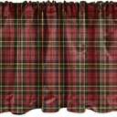 Lunarable Plaid Window Valance, Classical Celtic Fashion Tartan Checks and Stripes Cultural Orange Shades, Curtain Valance for Kitchen Bedroom Decor with Rod Pocket, 54" X 18", Yellow Black