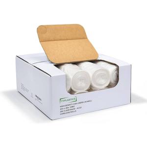 TYPLASTICS 45-48 Gallon Clear Trash Can Liners - 43" x 48" - High Density Garbage Bags - 200 Pack - Multipurpose for Office, Yard, Recycling, Industrial and Commercial