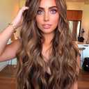 Brown Mixed Blonde Wig Long Blonde Highlight Wavy Wigs for Women Heat Resistant Synthetic Hair Replacement Wigs (26'')