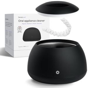Zima Dental Pod: Ultrasonic Retainer Cleaner. The Original Retainer Cleaner Machine, Aligner Cleaner, Nightguard Cleaner, Mouthguard Cleaner, Denture Cleaner. Ultrasonic Cleaner For Oral Dental Care (Jet Black)