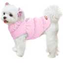 Winter Warm Dog Jacket for Small Dogs Cat Cold Weather Coats with Harness Paded Dogs Fleece Vest Waterproof Windproof Dog Snow Jacket Pet Puppy Clothes (Pink,S)