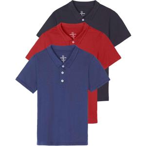 3 Pack Boys' Polo Shirts Short Sleeve Jersey Cotton School Uniform Golf | Available in Sizes 4-18, Dress Shirt, Collared, Church, Everyday Wear, Solid, Poli, Performance, Royal; Soft Cotton & Tagless (XXXL)