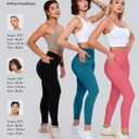 CHRLEISURE Leggings with Pockets for Women, High Waisted Tummy Control Workout Yoga Pants (S)